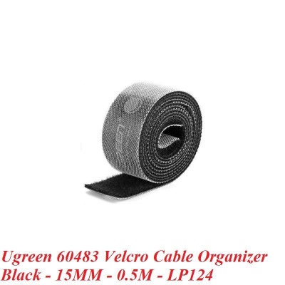 Ugreen UG60483LP124TK 0.5M cỡ 15mm băng dán Velcro màu đen ngang 1.5cm - HÀNG CHÍNH HÃNG