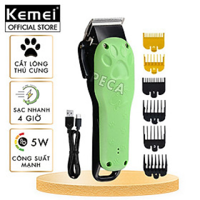 Tông đơ cắt tỉa lông thú cưng Kemei KM-CW10 công suất mạnh 5W sạc nhanh USB chuyên nghiệp phù hợp cắt lông chó, mèo