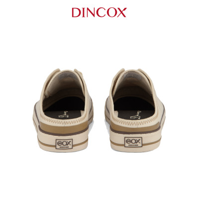 Giày Sục Đạp Gót Mules Vải Sneaker Unisex Tăng Chiều Cao 4cm DINCOX E10 Off/white