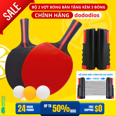 Bộ vợt bóng bàn tặng kèm 3 bóng cao cấp dododios cốt vợt 7 lớp và 9 lớp mặt mút đàn hồi, chất lượng đạt chuẩn + Trụ Kẹp Có Lưới Bóng Bàn Rút Gọn Chất Liệu ABS Cao Cấp Chiều Dài Điều Chỉnh Tới 1,7m Chọn Màu - Hãng dododios