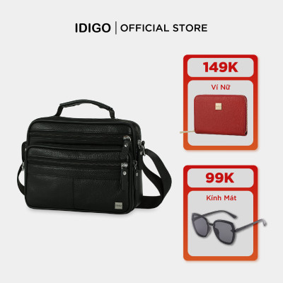 Túi xách công sở nam da thật cao cấp IDIGO MB1 - 6020, túi đeo chéo đi chơi năng động