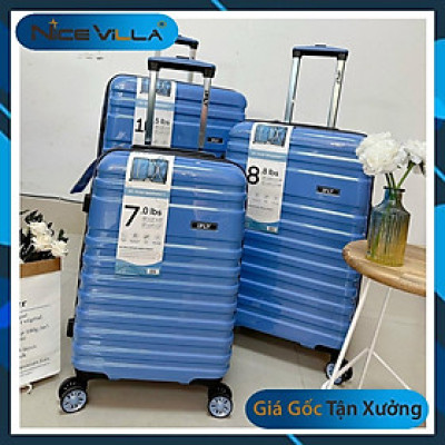 Vali Nhựa Carbon PC NiceVilla Khóa kéo Đôi Mở Rộng Chống Vỡ Size 20 & 24 & 28 Inch