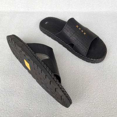 Dép nam quai ngang đế kếp 2cm may viền Trường Hải 2 màu nâu, đen DC140