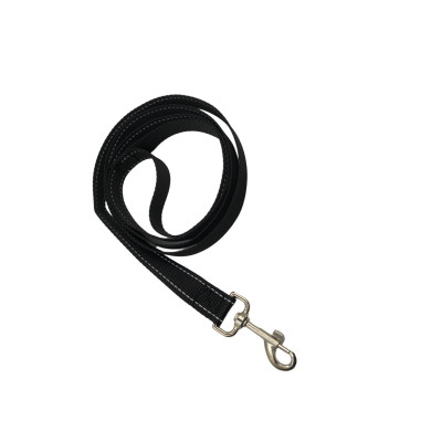 Dây dắt chó, mèo đi dạo - Dây vải dù nhỏ gọn và chắc chắn - Dài 1m - Màu đen viền trắng - Đầu móc khoá inox kết nối với vòng cổ và vòng yếm tiện lợi