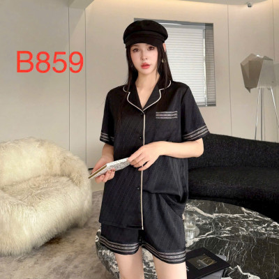 Bộ Đồ Ngủ TNQN B859 Lụa Quảng Châu Cao Cấp Họa Tiết In Sang Trọng