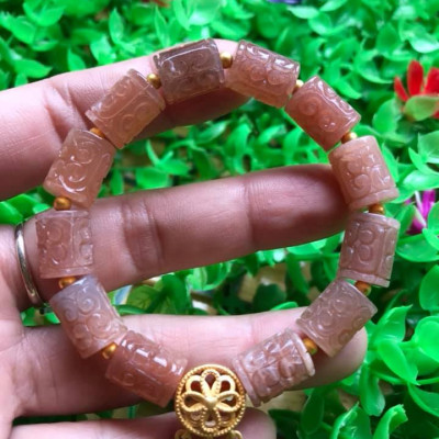 Vòng Tay phong Thủy may mắn tài lộc kiểu Đá Lu Charm mặt trời thiên nhiên vip  Size 9mm x dài 12mm hàng cao cấp nữ đeo tay sang lắm luôn ạ  100% đá thiên đeo vào may mắn tốt sức khỏe tim mạch và đẹp ạ