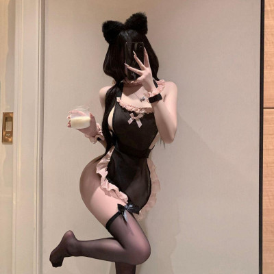 Tặng Kèm Phụ Kện - Cosplay Nữ Giúp Việc Nhà Dễ Thương Gợi Cảm, Hóa Trang Nữ Hầu Gái, Bồi Bàn , Nữ Phục Vụ Đáng Yêu C010