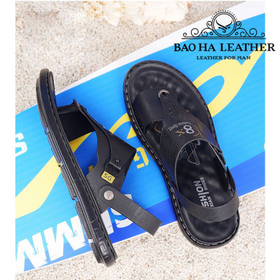 Dép nam xỏ ngón da thật BHD3008 Dép quai hậu nam