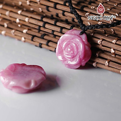 Dây chuyền hoa hoa hồng ruby mệnh hỏa, thổ - Ngọc Quý Gemstones