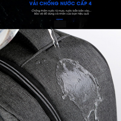 Balo Nam Tích Hợp Khóa Chống Trộm Cao Cấp Teement, Chống Rạch, Chống Nước, Chống Xước Thời Trang Phong Cách Mới - Hàng Chính Hãng