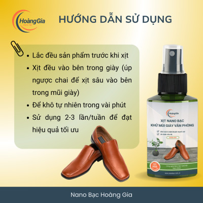 Xịt Khử Mùi Giày Công Sở Nam Nano Bạc Hoàng Gia 100ml - Khử Khuẩn Giày, Chống Hôi Chân Hiệu Quả