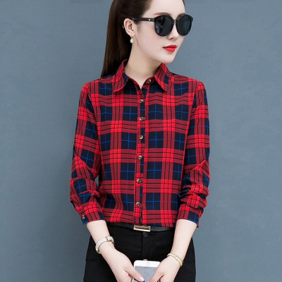 Áo sơ mi nữ dài tay kẻ caro thời trang công sở Haint Boutique HB49