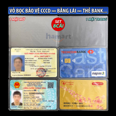 SET 2 Vỏ Bọc Thẻ Căn Cước Công Dân PVC Bán Trong Suốt Đựng CCCD Bằng Lái Xe Thẻ Ngân Hàng Card ATM