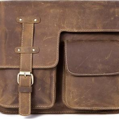 Túi nam đeo chéo BHM1050 Màu Nâu. Da bò sáp thô nguyên tấm, bền bỉ với thời gian, vừa tài liệu A4, nhiều phụ kiện