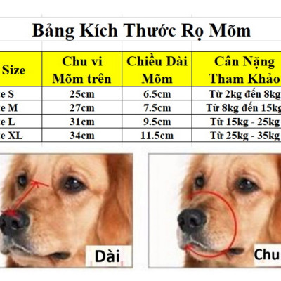 Rọ mõm Chó Chất liệu da cao cấp 1 lớp mềm mại siêu bền Dễ chịu khi đeo Giúp thú cưng Không cắn phá Không sủa theo ý muốn