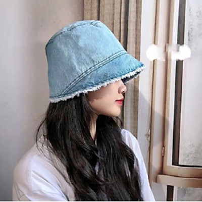 (NEW) Mũ vành, nón bucket trơn phối vải jeans cực đẹp Form chuẩn thời trang nữ (Ảnh thật)
