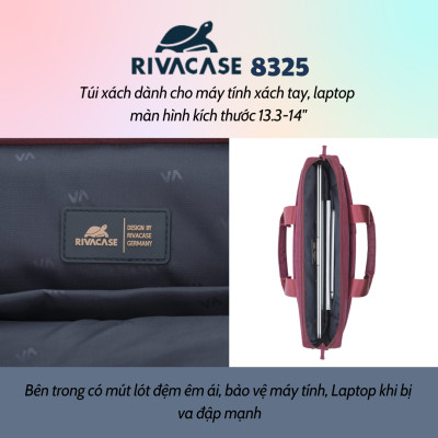 Cặp Xách Laptop RIVACASE 8325 13.3 inch - Bảo Hành 24 Tháng - Hàng Chính Hãng