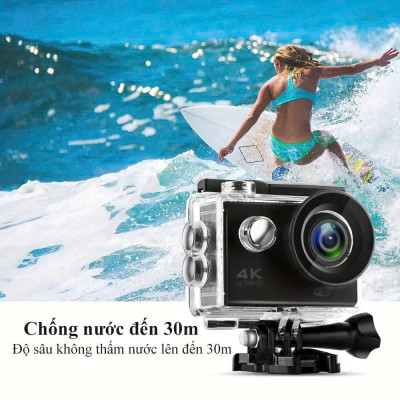 Camera Hành Trình 4K Ultra WiFi Xe Máy - Xe Đạp - Ô Tô, Camera Ngoài Trời Gắn Mũ Bảo Hiểm Chống Nước Loại Tốt