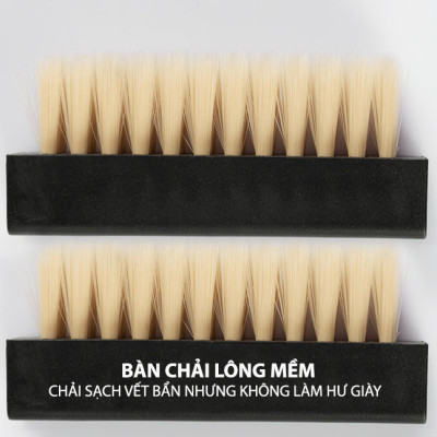 Bộ Vệ Sinh Giày Dép Làm Sạch Chuyên Sâu Giặt Giày gồm 1 bình xịt tạo bọt dung tích 150ml, 1 khăn mềm, 1 bàn chải mềm