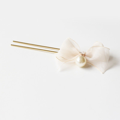 Trâm cài tóc chữ U trâm búi tóc cài tóc nơ ngọc trai nữ tính Hàn Quốc