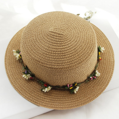 Mũ đi biển đẹp nón rộng vành nhỏ đai hoa lá thời trang Hàn Quốc dona22041904