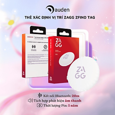 Thiết bị định vị vị trí MiNi ZAGG ZFind Tag Kết nối Bluetooth, Tìm đồ thất lạc, Tương thích iOS - Hàng chính hãng