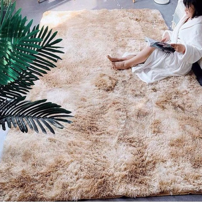 Thảm Lông Dài Trải Sàn Cao Cấp Kiểu Loang - Nâu trà sữa - 1m6x2m