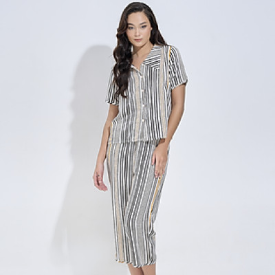 Bộ Đồ Satin Lửng Nữ Vincy Thoáng Mát BLS030S21