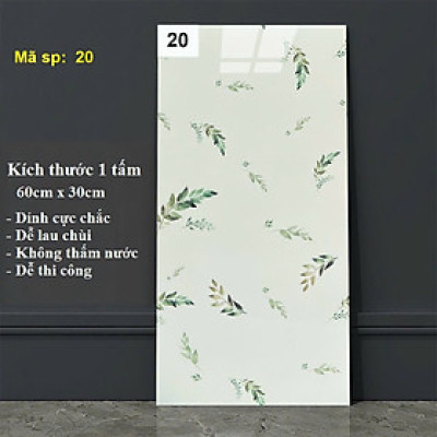 Bộ 15 Tấm Xốp Dán Tường 3D PVC Lá Xanh 60x30cm Keo Sẵn Dày 2,5mm Cao Cấp, Sang trọng