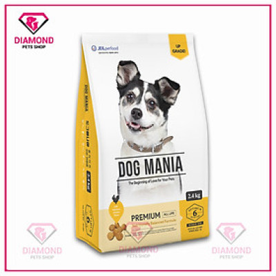[2,4kg] THỨC ĂN HẠT CHO CHÓ MỌI LỨA TUỔI DOG MANIA PREMIUM TÚI 2,4kg