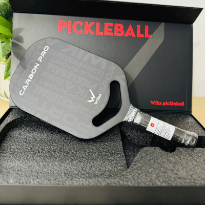 Vợt Pickleball Wi-ka Carbon Pro mầu đen T1000 - Khe hở kim cương tối đa trọng lượng, kiểm soát bóng tốt