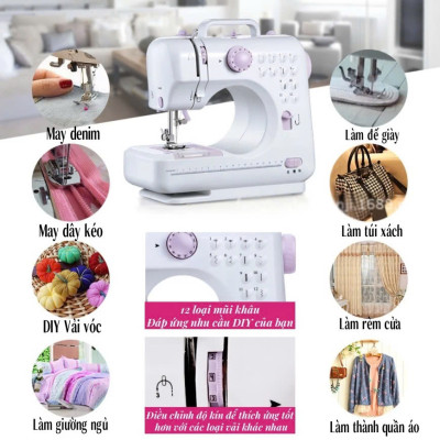 Bộ Máy May Mini Gia Đình Đa Năng Có Vắt Sổ Kèm Đầy Đủ Phụ Kiện | Hàng Chất Lượng Cao, May Được Mọi Loại Vải