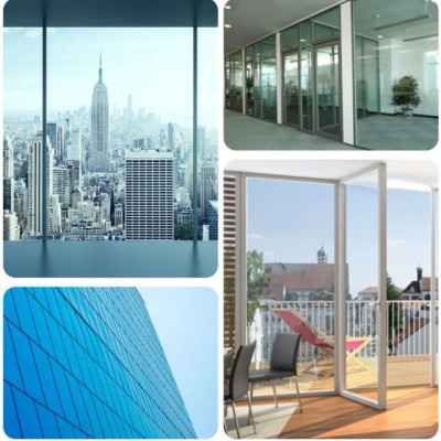 Decal dán kính chống nắng xanh đen - có keo sẵn khổ rộng 1m dài 3m