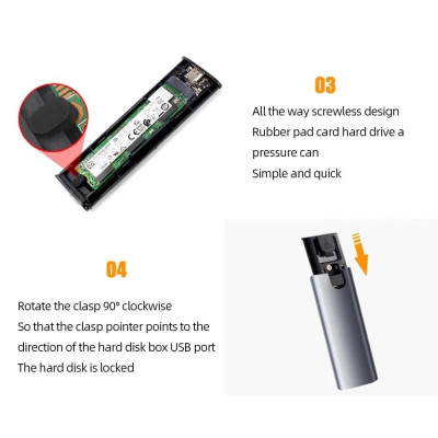 Hộp Box đựng ổ cứng đa năng SSD M2 NVME và M2 SATA NGFF kèm cáp USB A và Type C kèm theo - Hàng chính hãng