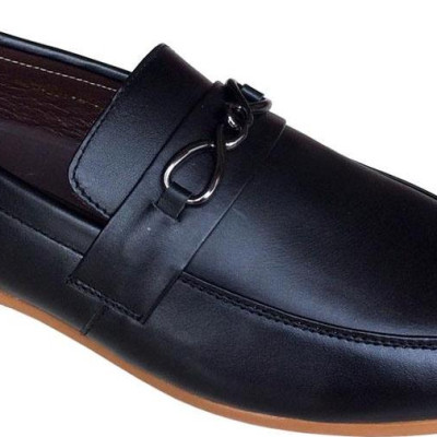 Giày tây nam Trường Hải không dây da bò thật màu đen đế kếp mềm không trơn hàng may chắc chắn GT079