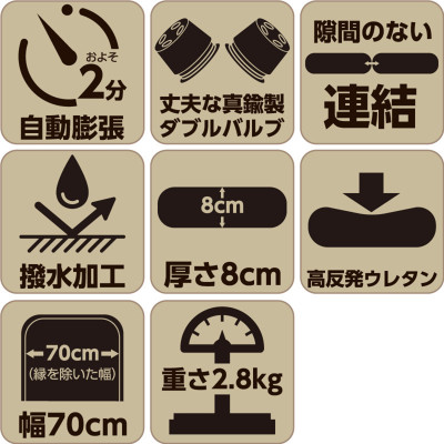 Lysin - đệm nằm dã ngoại (rộng 70cm dày 8cm, chất liệu polyetylen) tự bơm hơi thoảng mái chống thấm nước cắm trại ngoài trời, picnic, du lịch camping có thể liên kết với nhau