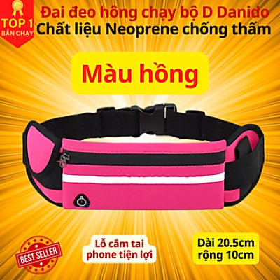 Túi Chạy Bộ Kiêm Đai Đeo Hông Dã Ngoại D Danido, Có chỗ cắm tai nghe chống thấm nước, kích thước 10x85cm cao cấp D Danido