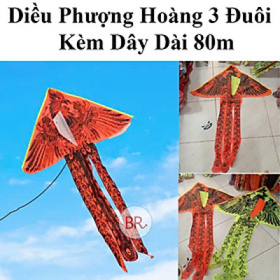 Diều Phượng Hoàng 3 Đuôi Kèm Dây Dài 80M 140*92Cm