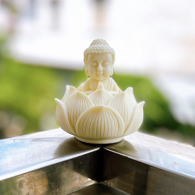 Tượng Phật  Ngồi Đài Sen Cầu Bình An Phụ Kiện Ô Tô , Trang Trí Ban Thờ - Tượng Phong Thủy - Hàng CHính Hãng MINIIN