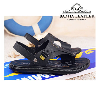 Dép nam xỏ ngón da thật BHD3008 Dép quai hậu nam