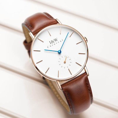 Đồng Hồ Nam I&W Carnival 8848G Chính Hãng Full Box Chống Nước Kính Chống Xước Dây Da Cao Cấp BH24T (Máy Pin-Quartz)