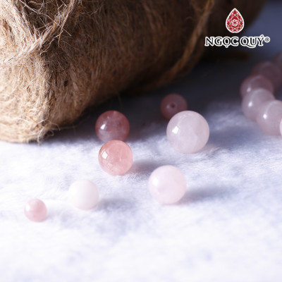 Hạt lẻ đá thạch anh hồng mệnh hỏa, thổ - Ngọc Quý Gemstones