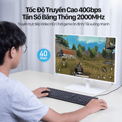 Dây cáp mạng hai đầu đúc sẵn CAT8 SSTP VENTION tròn, dài 1m đến 20m IKAB - Hàng chính hãng