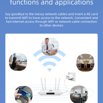 Cục phát WiFi từ sim 4G CPE B828 4 râu tốc độ cao phủ sóng rộng sử dụng được mọi loại sim, kèm pin dự phòng 3000mAh - Hàng chính hãng / Hàng nhập khẩu