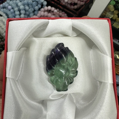 Mặt dây chuyền Hồ Ly phong thủy đá fluorit