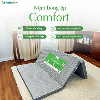 Nệm Bông Ép Gấp 3 Tatana Comfort, Lõi Xanh, Di Chuyển Tiện Lợi, Áo Nệm Nhiều Màu Ngẫu Nhiên
