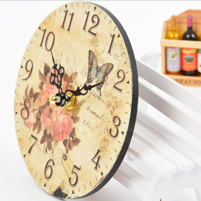 Đồng hồ treo tường Vintage Phong cách Châu Âu size to 30cm DH21 Hoa hồng