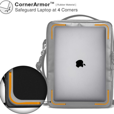 TÚI ĐEO CHÉO TOMTOC H14 (USA) URBAN SHOULDER BAGS DÀNH CHO MACBOOK, LAPTOP, ULTRABOOK 13.3″ BLACK - Hàng chính hãng