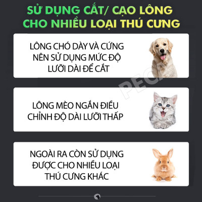 Tông đơ cắt tỉa lông thú cưng Kemei KM-CW10 công suất mạnh 5W sạc nhanh USB chuyên nghiệp phù hợp cắt lông chó, mèo