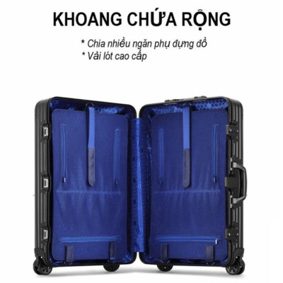 Vali Nhôm Nguyên Khối Khóa Sập NiceVilla 24inch
